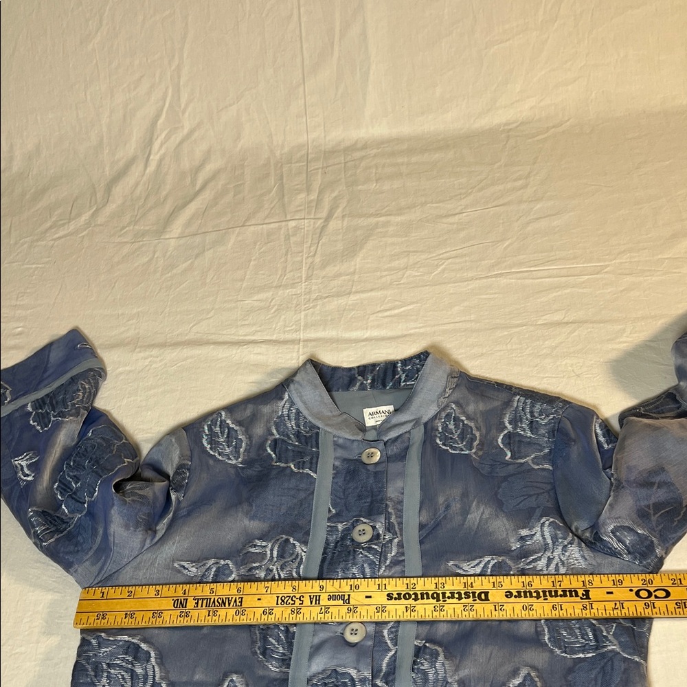 Armani Collezioni Blue Floral Women's Blazer Women’s Sz. 10 - Picture 7 of 11
